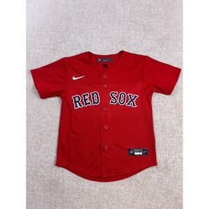 Nike Boston Red Sox MLB Jersey Kids Size 5/6 Red Button Up Baseball Shirt